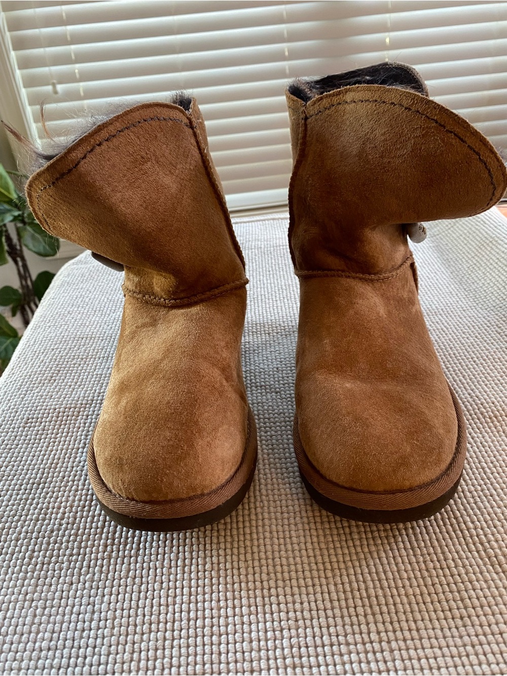 UGG Chestnut Suede Fold-Over Ankle Boots